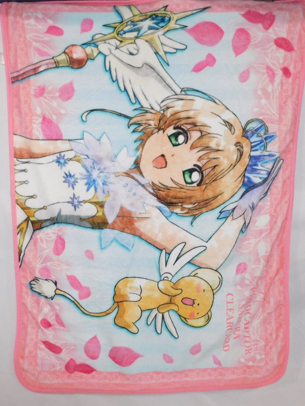 Cardcaptor Sakura Clearcard Throw Blanket Kero Fluffy Pink Blue 27.5" x 39.4"